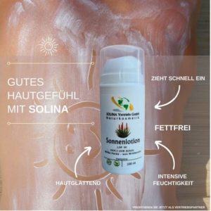 Pflegende Sonnenlotion, LSF30, 100ml, von Solina